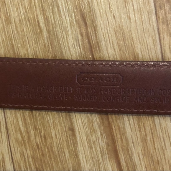 COACH Brown Leather Belt with Gold Hardware - Picture 10 of 10